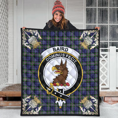 Baird Modern Tartan Crest Premium Quilt - Gold Thistle Style