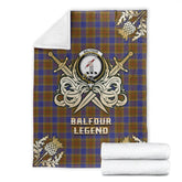 Balfour Modern Tartan Gold Courage Symbol Blanket
