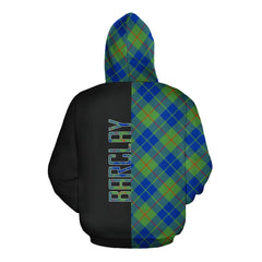 Barclay Hunting Ancient Tartan Hoodie Half of Me - Cross Style