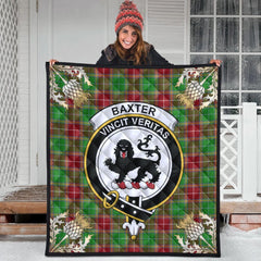 Baxter Modern Tartan Crest Premium Quilt - Gold Thistle Style