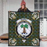 Bisset Tartan Crest Premium Quilt - Gold Thistle Style