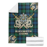 Blackwatch Ancient Tartan Gold Courage Symbol Blanket