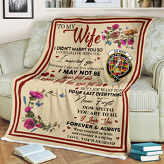Scots Print Blanket - Dewar Tartan Crest Blanket To My Wife Style, Gift From Scottish Husband