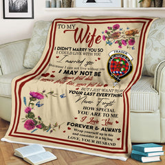 Scots Print Blanket - Fraser Tartan Crest Blanket To My Wife Style, Gift From Scottish Husband