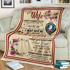 Scots Print Blanket - Home (or Hume) Tartan Crest Blanket To My Wife Style, Gift From Scottish Husband