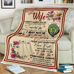 Scots Print Blanket - Johnson Tartan Crest Blanket To My Wife Style, Gift From Scottish Husband