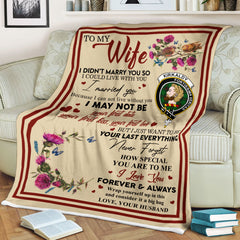 Scots Print Blanket - Kirkaldy (of Grange) Tartan Crest Blanket To My Wife Style, Gift From Scottish Husband