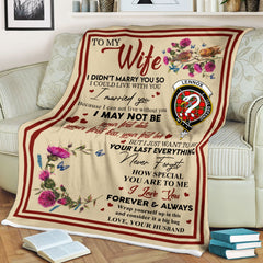 Scots Print Blanket - Lennox Tartan Crest Blanket To My Wife Style, Gift From Scottish Husband