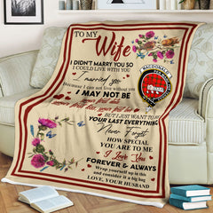 Scots Print Blanket - MacDonald Of Sleat Tartan Crest Blanket To My Wife Style, Gift From Scottish Husband