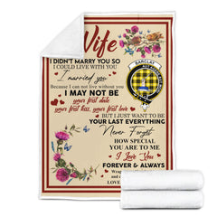Scots Print Blanket - Barclay Tartan Crest Blanket To My Wife Style, Gift From Scottish Husband
