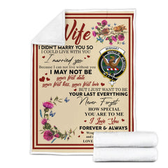 Scots Print Blanket - Wishart Tartan Crest Blanket To My Wife Style, Gift From Scottish Husband