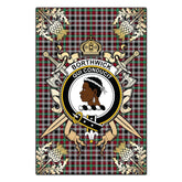Borthwick Ancient Tartan Crest Black Garden Flag - Gold Thistle Style