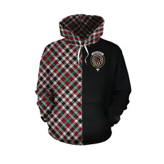 Borthwick Dress Ancient Tartan Hoodie Half of Me - Cross Style