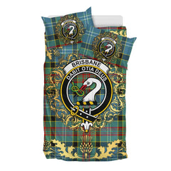 Brisbane Modern Tartan Crest Bedding Set - Golden Thistle Style