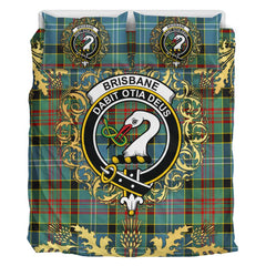 Brisbane Modern Tartan Crest Bedding Set - Golden Thistle Style