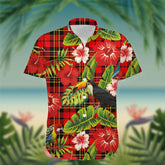 Brodie Tartan Hawaiian Shirt Hibiscus, Coconut, Parrot, Pineapple - Tropical Garden Shirt