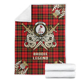 Brodie Modern Tartan Gold Courage Symbol Blanket