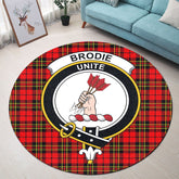 Brodie Modern Tartan Crest Round Rug