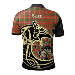 Bruce Modern Tartan Polo Shirt Viking Wolf
