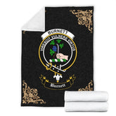 Burnett Crest Tartan Premium Blanket Black