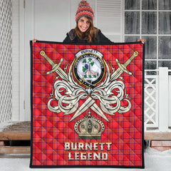 Burnett Modern Tartan Crest Legend Gold Royal Premium Quilt