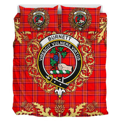 Burnett Modern Tartan Crest Bedding Set - Golden Thistle Style