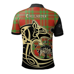 Callander Modern Tartan Polo Shirt Viking Wolf