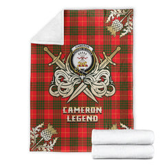 Cameron Modern Tartan Gold Courage Symbol Blanket