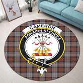 Cameron of Erracht Weathered Tartan Crest Round Rug
