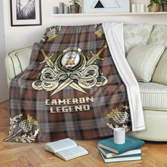Cameron of Erracht Weathered Tartan Gold Courage Symbol Blanket