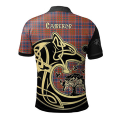 Cameron of Lochiel Ancient Tartan Polo Shirt Viking Wolf