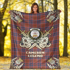 Cameron of Lochiel Ancient Tartan Gold Courage Symbol Blanket