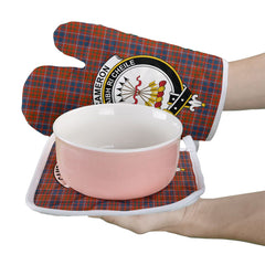 Cameron Of Lochiel Ancient Tartan Crest Oven Mitt And Pot Holder (2 Oven Mitts + 1 Pot Holder)