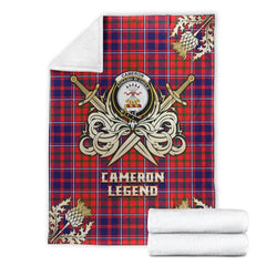 Cameron of Lochiel Modern Tartan Gold Courage Symbol Blanket