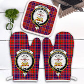 Cameron Of Lochiel Modern Tartan Crest Oven Mitt And Pot Holder (2 Oven Mitts + 1 Pot Holder)