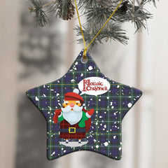 Campbell Argyll Modern Tartan Christmas Ceramic Ornament - Santa Style