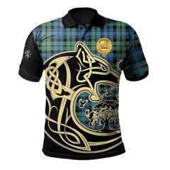 Campbell Ancient 01 Tartan Polo Shirt Viking Wolf