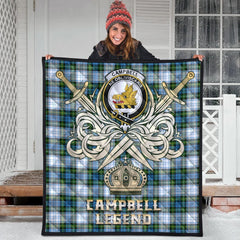 Campbell Dress Tartan Crest Legend Gold Royal Premium Quilt