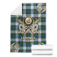 Campbell Dress Tartan Gold Courage Symbol Blanket