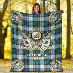 Campbell Dress Tartan Gold Courage Symbol Blanket