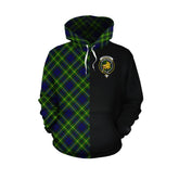 Campbell of Breadalbane Modern Tartan Hoodie Half of Me - Cross Style