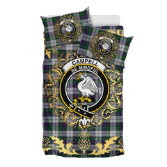 Campbell of Cawdor Dress Tartan Crest Bedding Set - Golden Thistle Style