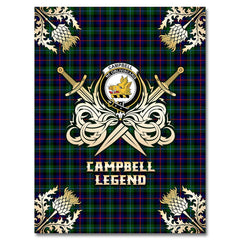 Campbell of Cawdor Modern Tartan Gold Courage Symbol Blanket