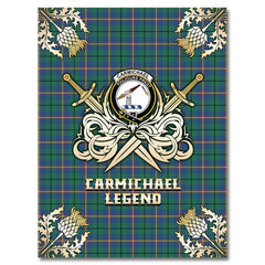 Carmichael Ancient Tartan Gold Courage Symbol Blanket