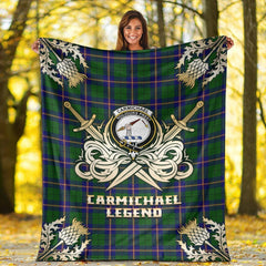Carmichael Modern Tartan Gold Courage Symbol Blanket