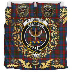 Carnegie 02 Tartan Crest Bedding Set - Golden Thistle Style