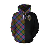 Carnegie Ancient Tartan Hoodie Half of Me - Cross Style