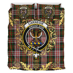 Carnegie Dress Tartan Crest Bedding Set - Golden Thistle Style
