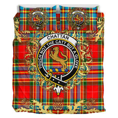 Chattan 01 Tartan Crest Bedding Set - Golden Thistle Style
