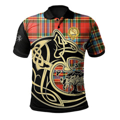 Chattan Tartan Polo Shirt Viking Wolf